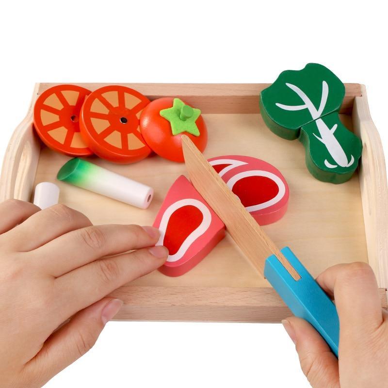 Magnetized Wooden Cutting Food Sets - Praktical Toys