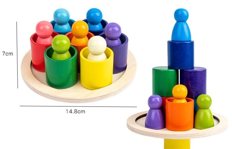 Rainbow People Balancing Blocks - Praktical ToysRainbow People Balancing Blocks - Praktical Toys