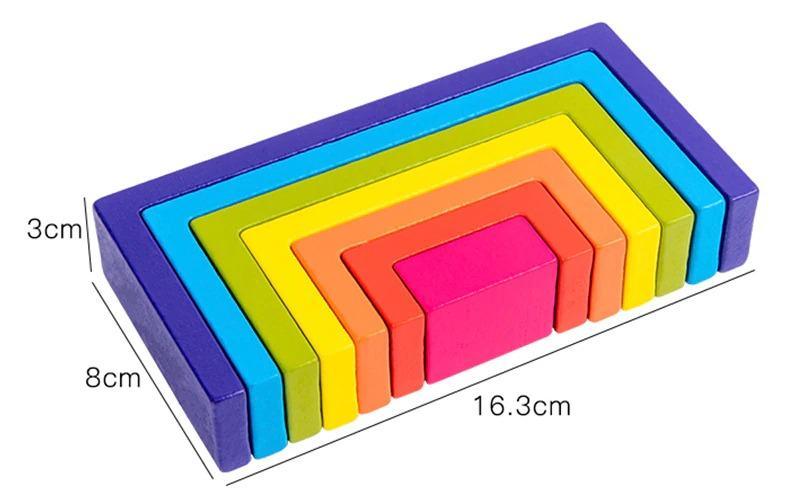 Rectangle Rainbow Balancing Blocks - Praktical ToysRectangle Rainbow Balancing Blocks