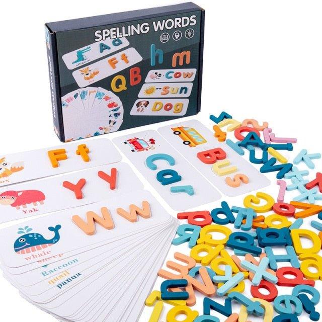 Wooden Alphabet Spelling Cards - Praktical ToysWooden Alphabet Spelling Cards